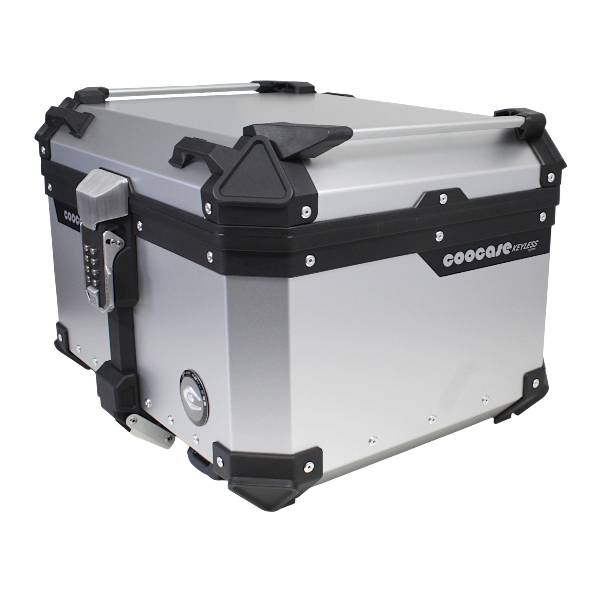 KUFER CENTRALNY ALUMINIOWY COOCASE 55L KEYLESS SREBRNY