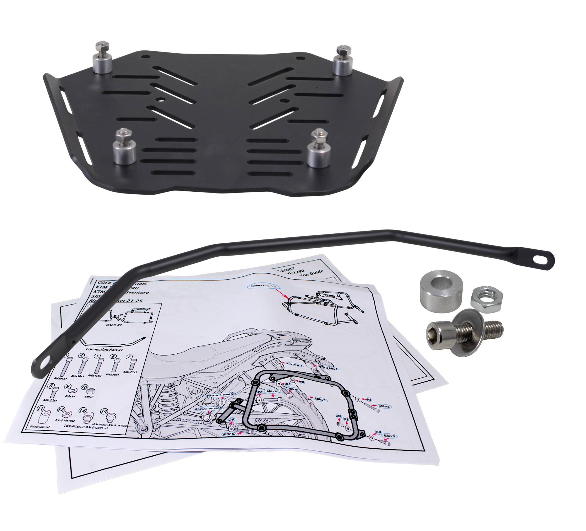 ZESTAW STELAŻY KUFER CENTRALNY + BOCZNE COOCASE KTM 1050/1090 1190/1290 21-25 KUFRY BOCZNE ASYMETRYCZNE