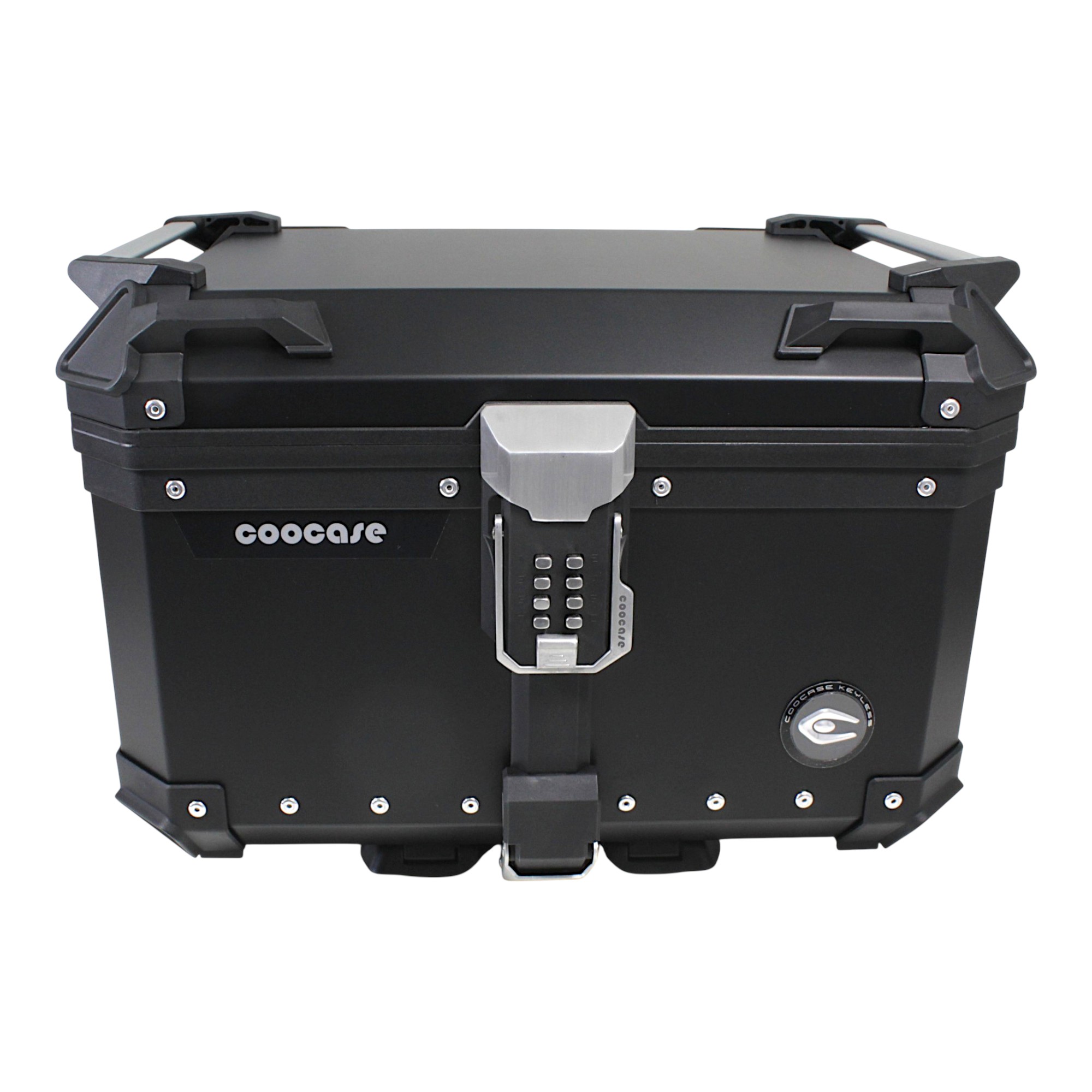 KUFER CENTRALNY ALUMINIOWY COOCASE 55L KEYLESS Z WYSUWANYM OPARCIEM CZARNY