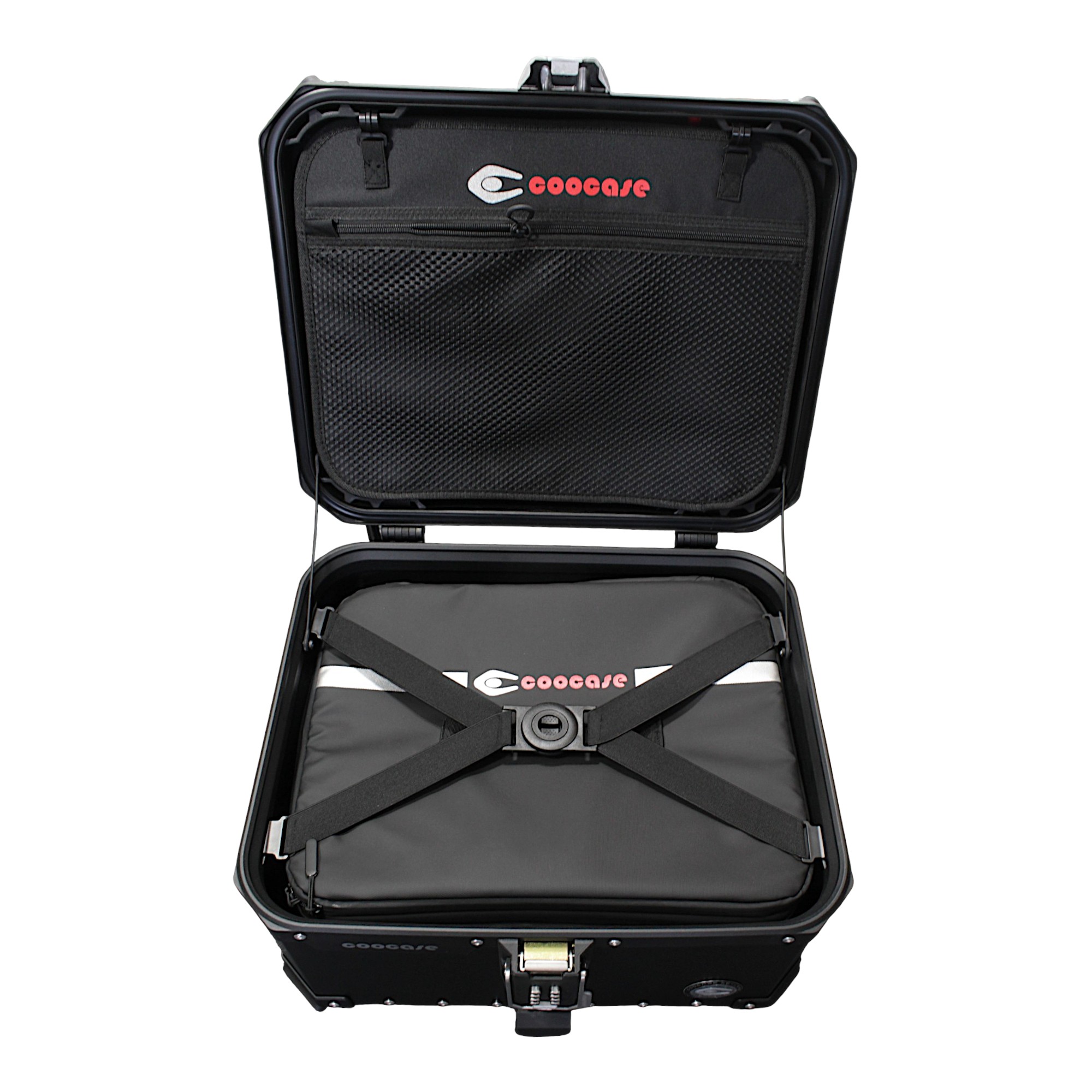 KUFER CENTRALNY ALUMINIOWY COOCASE 55L KEYLESS CZARNY