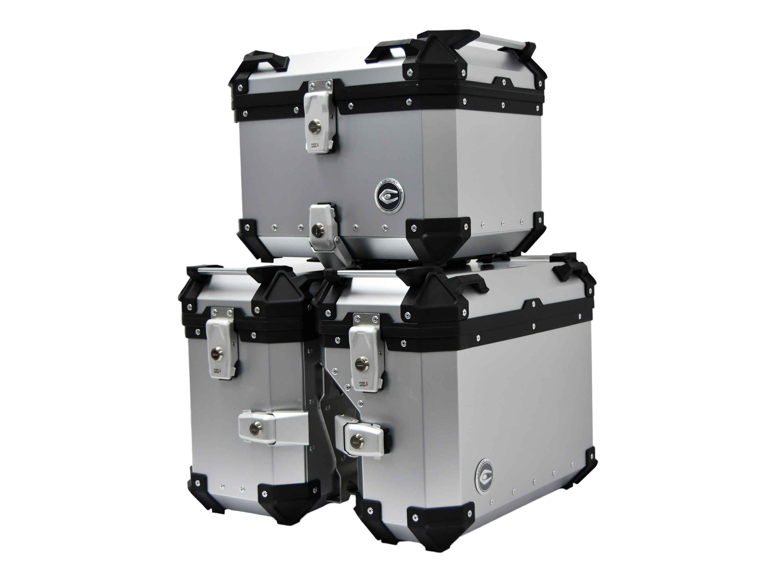 ZESTAW 3 KUFRÓW ALUMINIOWYCH (30L ASYMETRYCZNY + 36L + 45L) COOCASE ANODOWANE ALUMINIUM