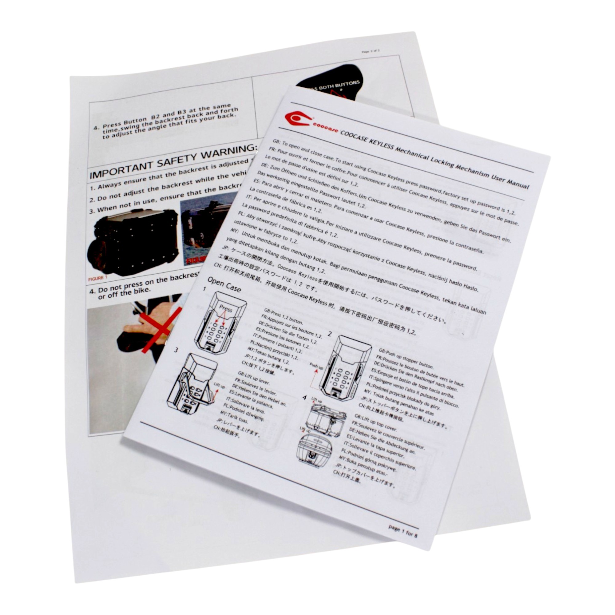 KUFER CENTRALNY ALUMINIOWY COOCASE 55L KEYLESS Z WYSUWANYM OPARCIEM CZARNY