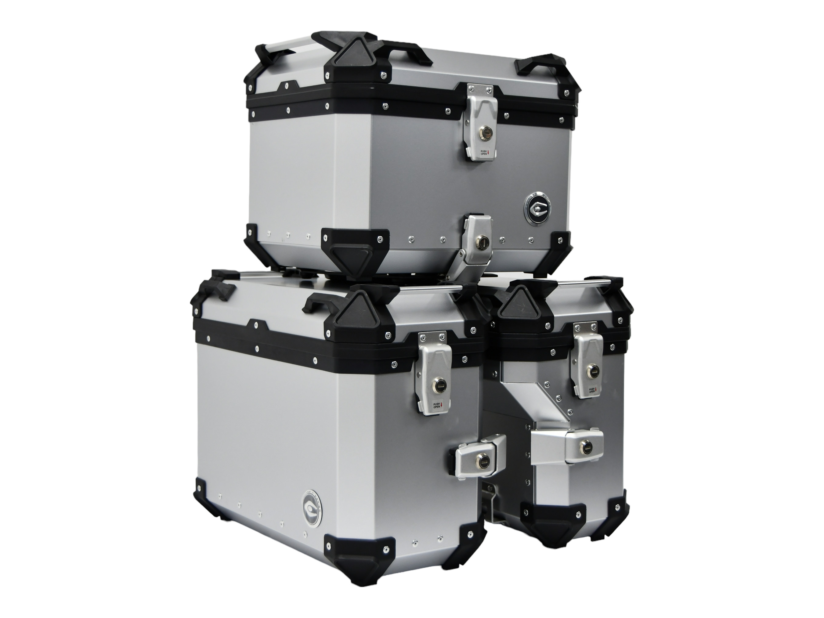 ZESTAW 3 KUFRÓW ALUMINIOWYCH (30L ASYMETRYCZNY + 36L + 45L) COOCASE ANODOWANE ALUMINIUM