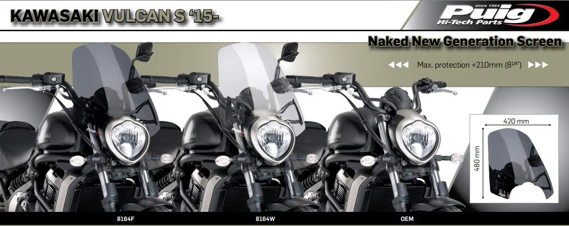 SZYBA OWIEWKA PUIG DO KAWASAKI VULCAN S / CAFE 15-22 (TOURING) LEKKO PRZYCIEMNIONA