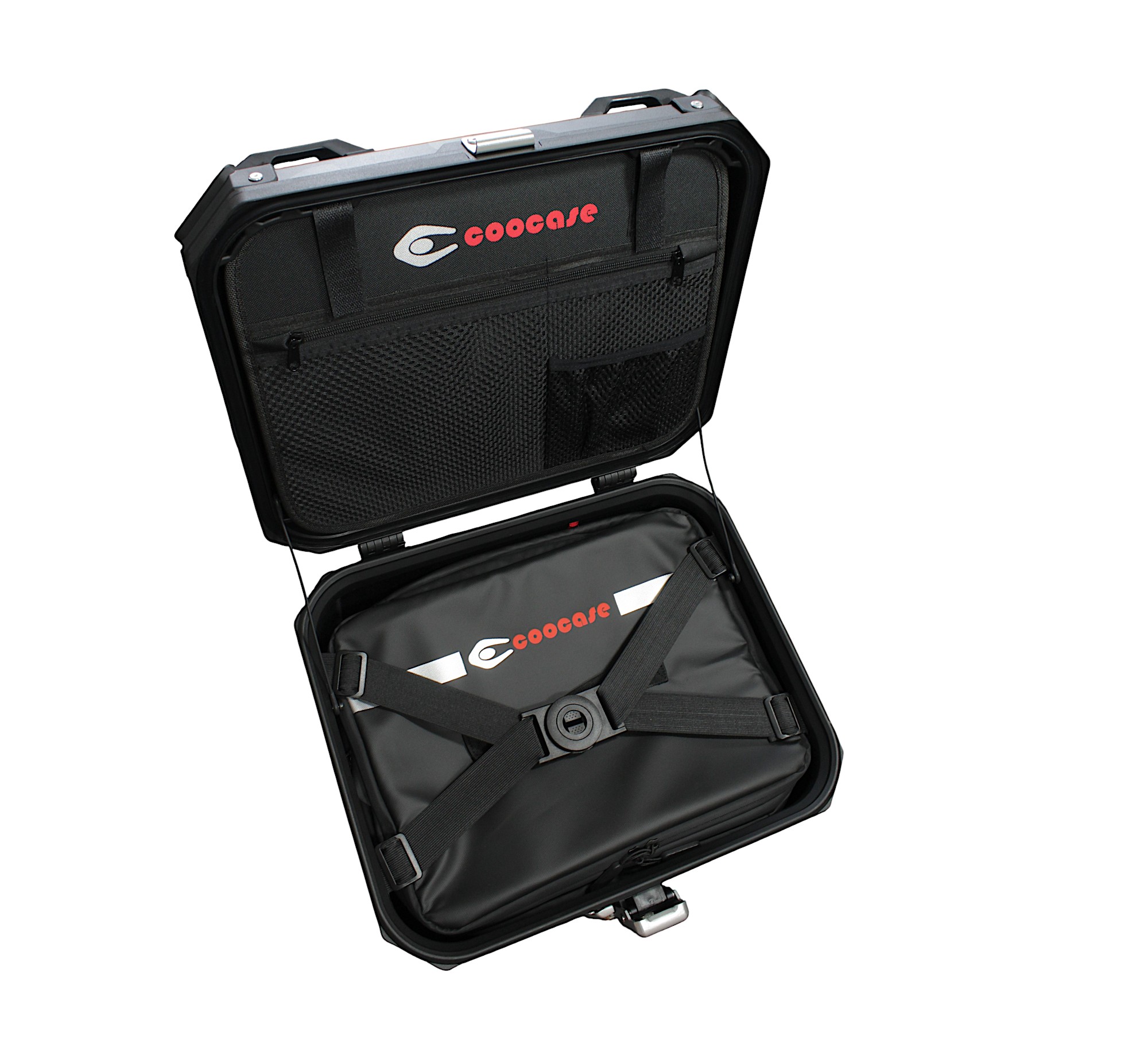 ZESTAW 3 KUFRÓW ALUMINIOWYCH (2X36L SYMETRYCZNE + 45L) COOCASE ANODOWANE ALUMINIUM Z TORBĄ WEWNĘTRZNĄ