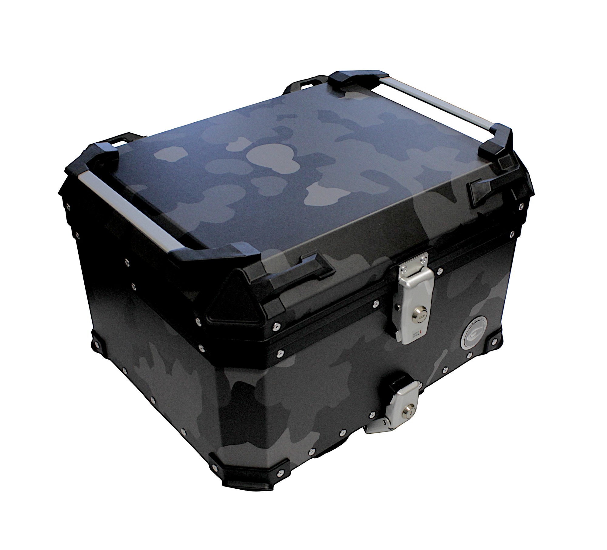 KUFER CENTRALNY ALUMINIOWY COOCASE 55L SZARY CAMO Z TORBĄ WEWNĘTRZNĄ