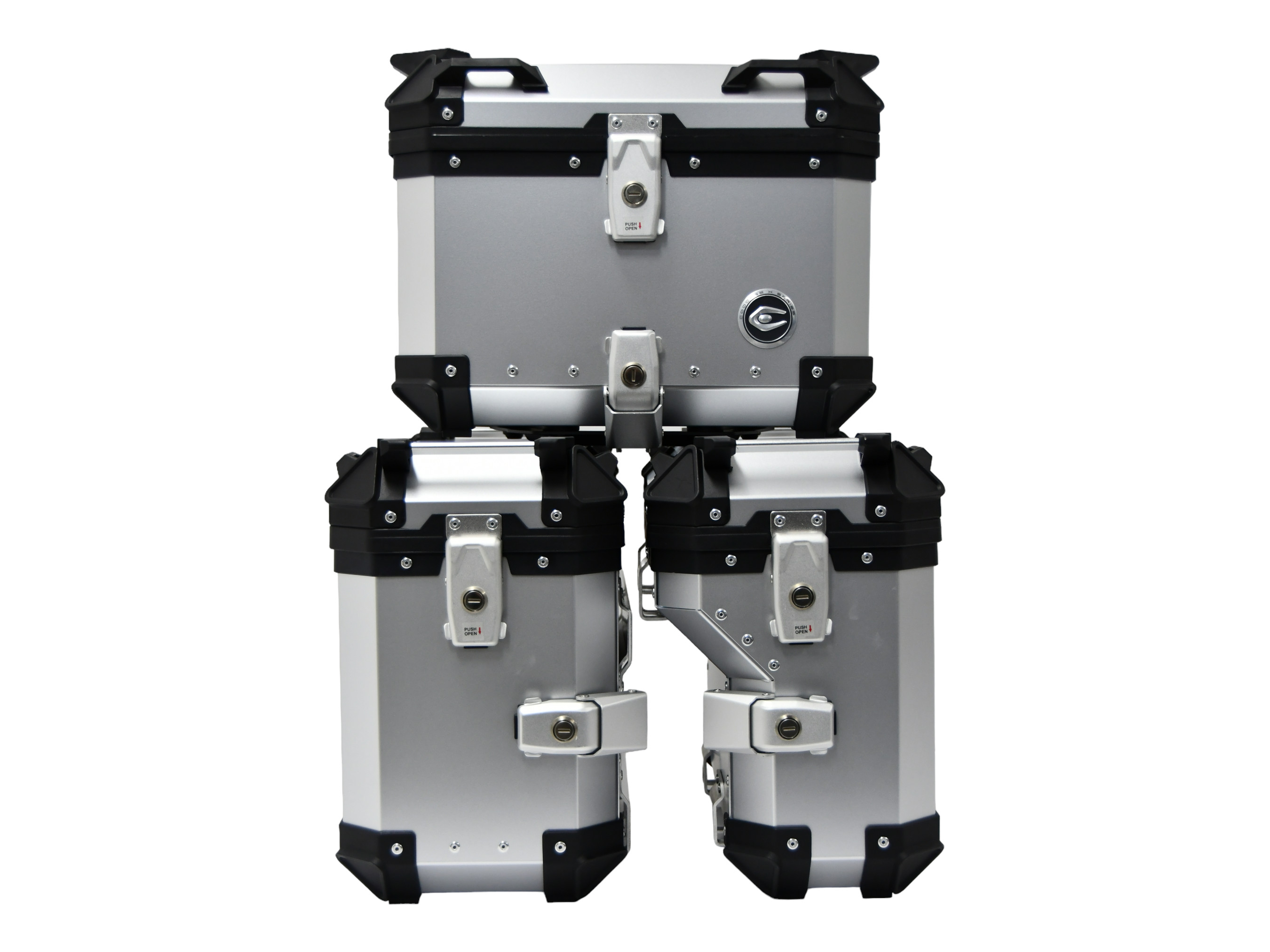 ZESTAW 3 KUFRÓW ALUMINIOWYCH (30L ASYMETRYCZNY + 36L + 45L) COOCASE ANODOWANE ALUMINIUM