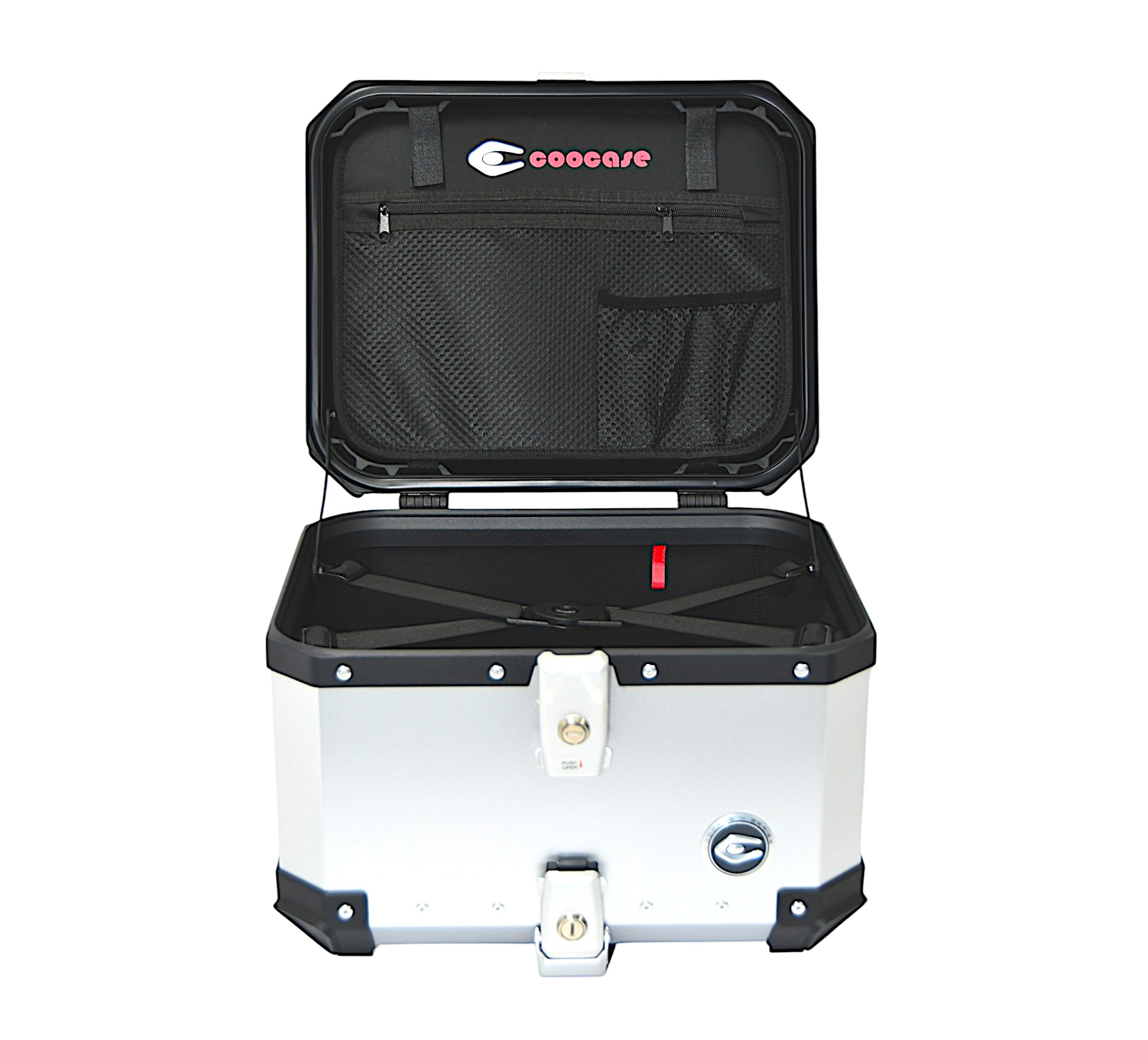 ZESTAW 3 KUFRÓW ALUMINIOWYCH (30L ASYMETRYCZNY + 36L + 45L) COOCASE SREBRNY Z TORBĄ WEWNĘTRZNĄ
