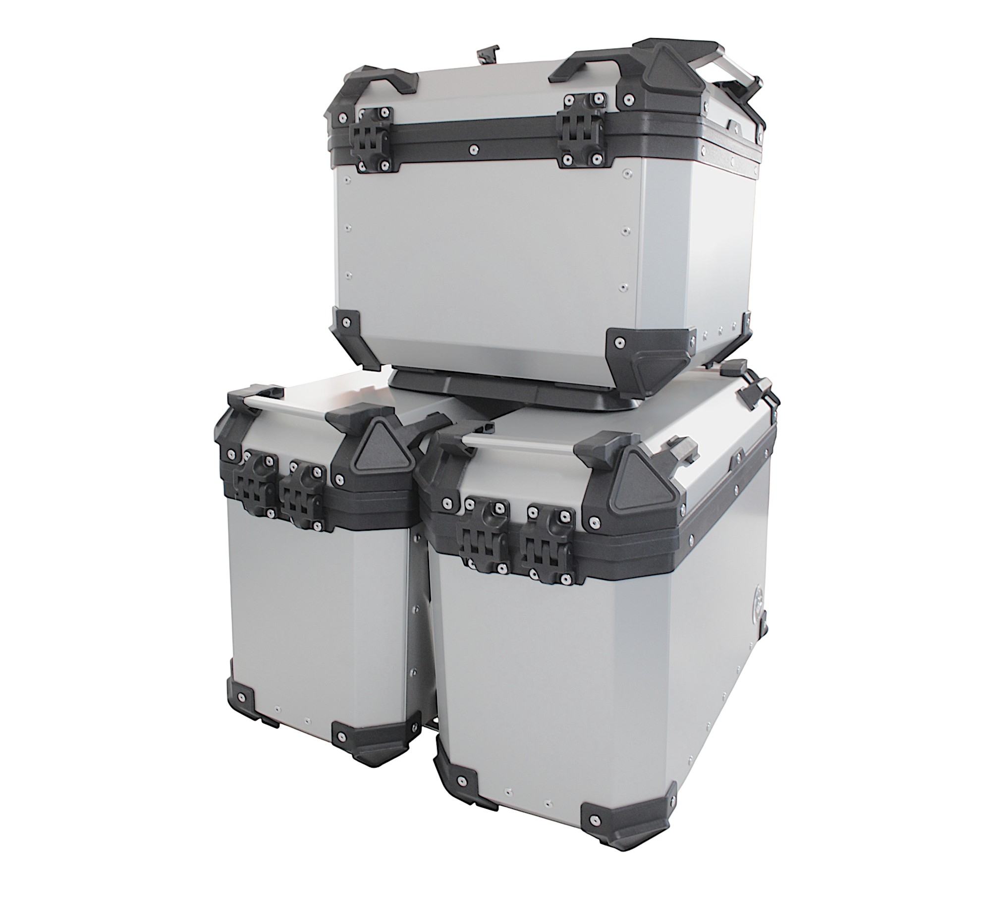 ZESTAW 3 KUFRÓW ALUMINIOWYCH (2X36L SYMETRYCZNE + 45L) COOCASE ANODOWANE ALUMINIUM Z TORBĄ WEWNĘTRZNĄ
