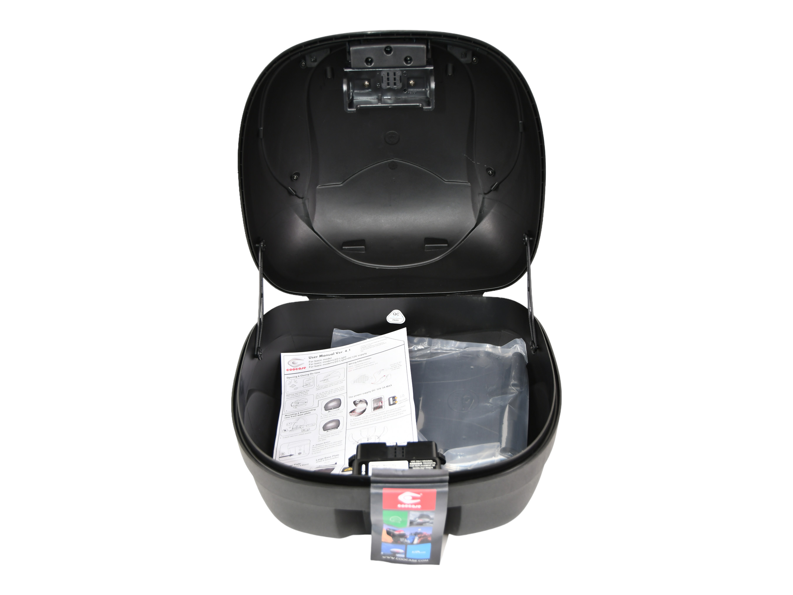 KUFER CENTRALNY COOCASE 36L CZERWONY ODBLASK