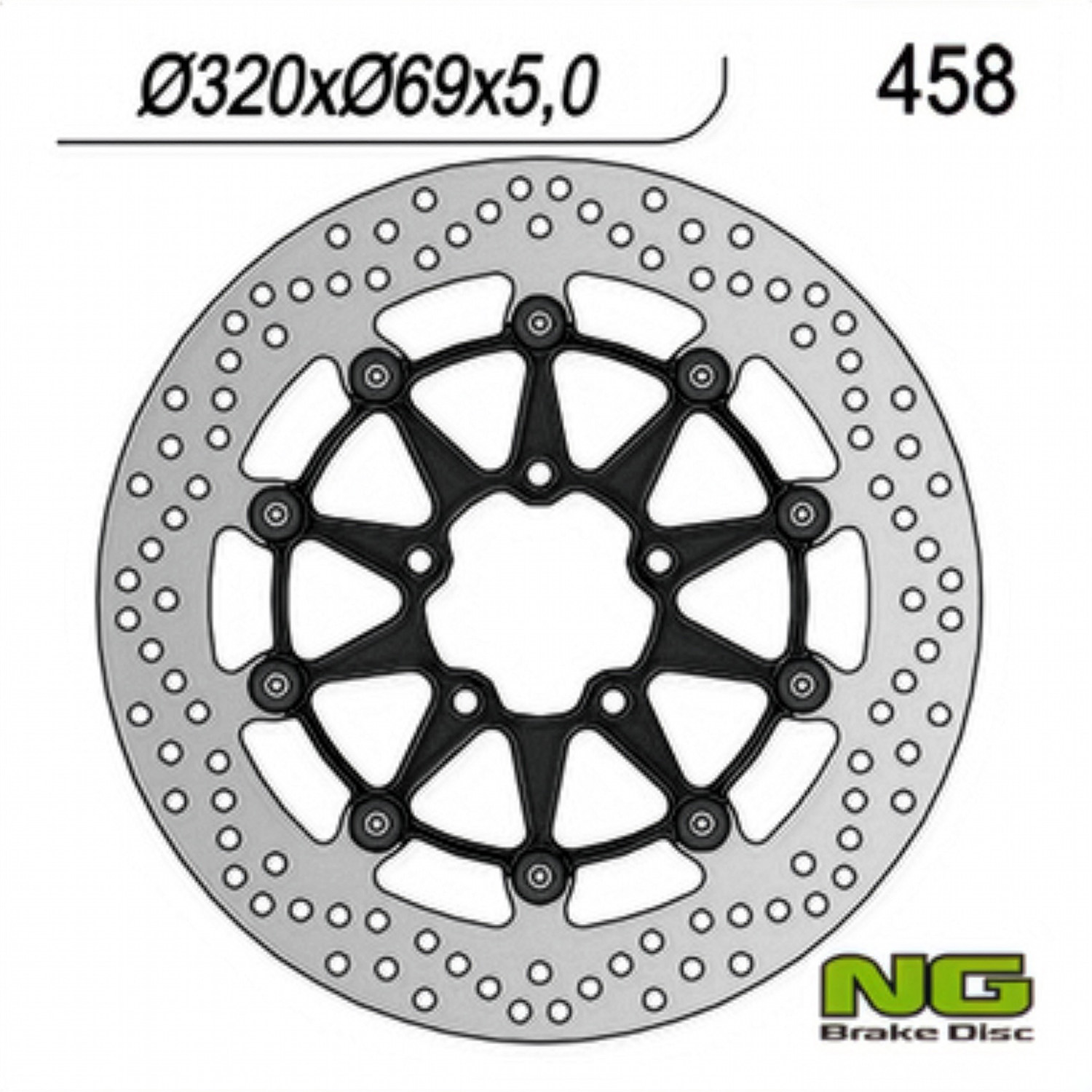 NG TARCZA HAMULCOWA PRZÓD SUZUKI GSXR600/750 '97-'03, GSXR1000 '00-'04, TL1000, GSXR1300 HAYABUSA '99-07 (320x69x5) PŁYWAJĄCA CZ