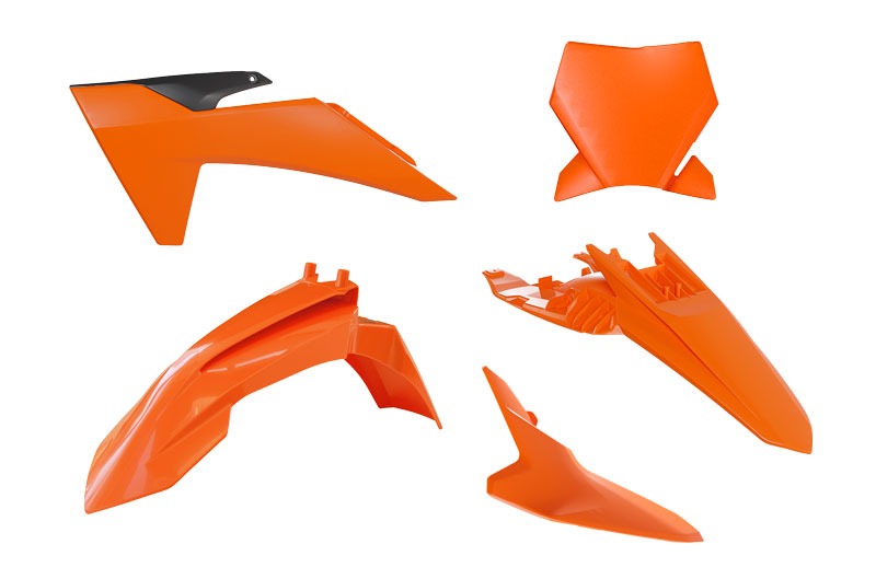 RACETECH (RTECH) KOMPLET PLASTIKÓW KTM SX 65 '24-'25 KOLOR POMARAŃCZOWY / CZARNY