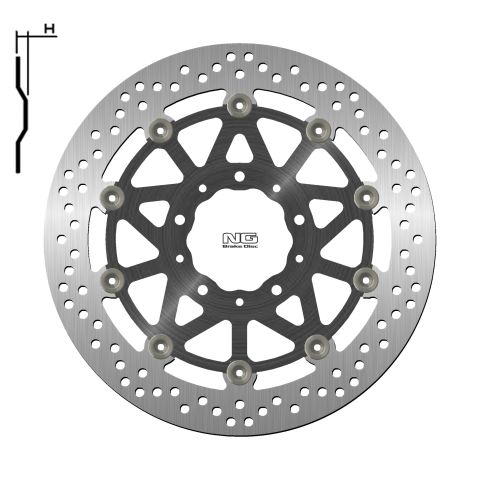 NG TARCZA HAMULCOWA PRZÓD KAWASAKI Z1000/ZZR1400 '17-20 (310X80X5,5MM) (5X10,5MM) PŁYWAJĄCA (ŚRODEK ALUMINIOWY)