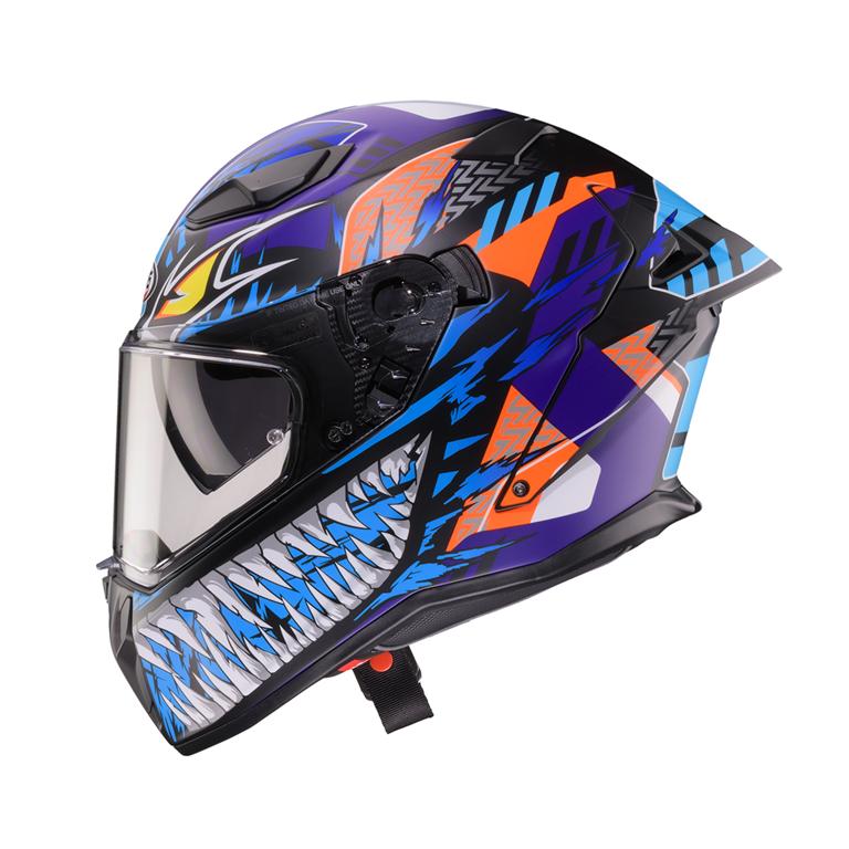 CABERG KASK INTEGRALNY Z BLENDĄ MODEL DRIFT EVO II NOBO KOLOR CZARNY MAT/CZERWONY FLUO/NIEBIESKI