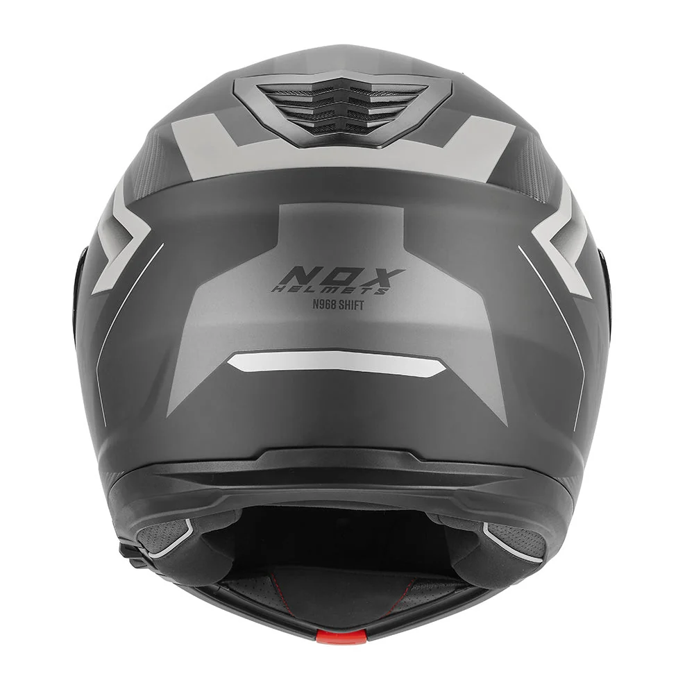 NOX WYPRZEDAŻ KASK SZCZĘKOWY (FLIP-UP) Z BLENDĄ N968 SHIFT KOLOR CZARNY/SREBRNY MAT