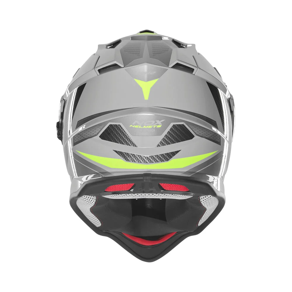 NOX WYPRZEDAŻ KASK OFFROAD / TRAIL DUOSPORT (DUAL) N312 TRACK Z SZYBKĄ I BLENDĄ KOLOR SZARY/ŻÓŁTY FLUO