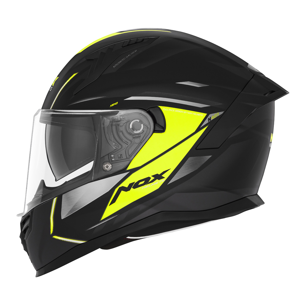 NOX WYPRZEDAZ KASK INTEGRALNY (FULL FACE) Z BLENDĄ N401 XENO KOLOR CZARNY/ŻÓŁTY FLUO MAT ROZMIAR XL