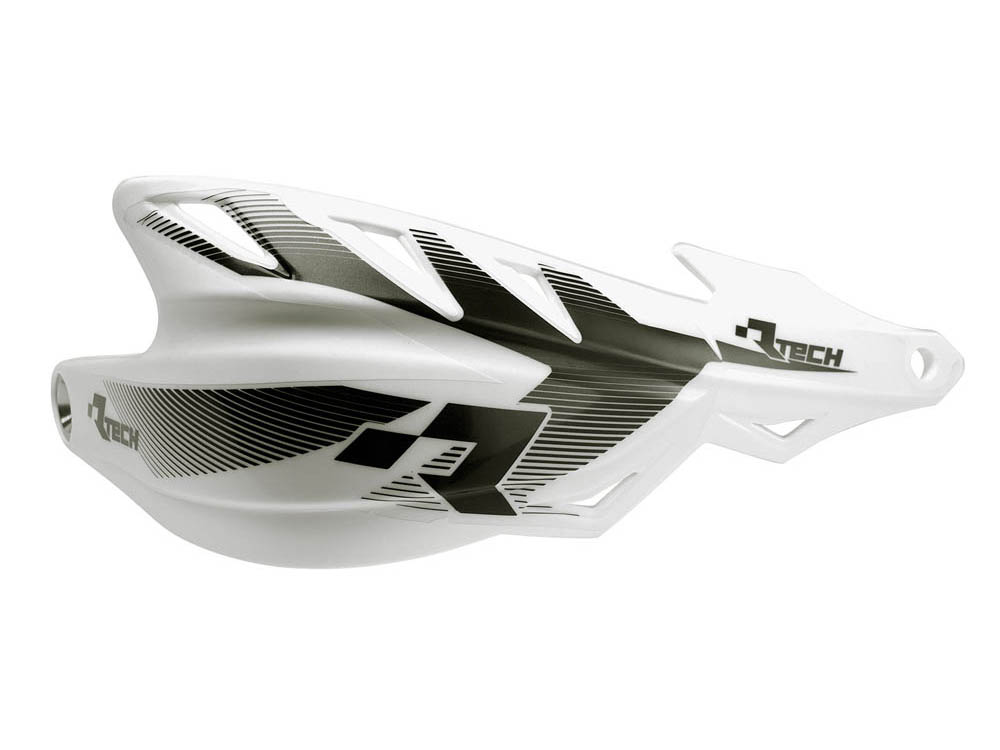 RACETECH (RTECH) OSŁONY RĄK (HANDBARY) RAPTOR KOLOR BIAŁY (Z MOCOWANIAMI NA KIEROWNICĘ 22,2MM I 28,6MM)