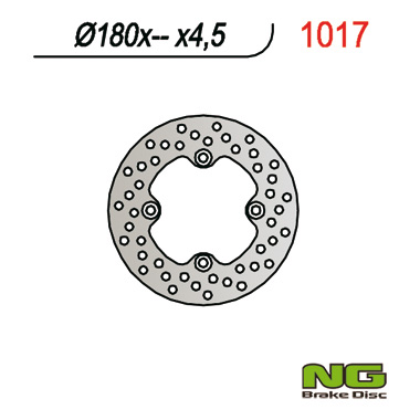 NG TARCZA HAMULCOWA PRZÓD / TYŁ CAN-AM OUTLANDER 330/400/500/650/800 '03-'15, RENEGADE 500/800 '07-'12 (180X81,8X4,5MM) (4X8,5MM