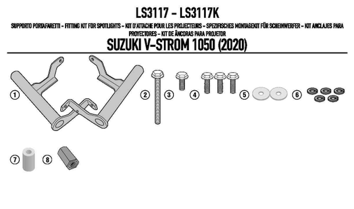 KAPPA MOCOWANIE HALOGENÓW KS310 I KS322 SUZUKI V-Strom 1050 '20-'25 BEZ UŻYCIA GMOLI KN3117