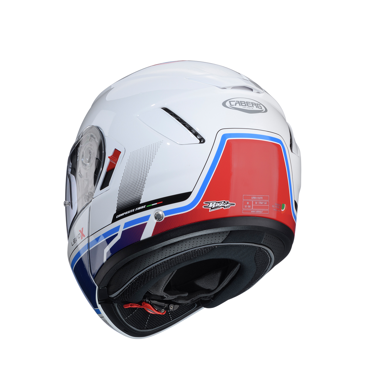 CABERG KASK SZCZĘKOWY FLIP-UP MODEL LEVO X ELITE KOLOR BIAŁY/NIEBIESKI/BŁĘKITNY POŁYSK (PINLOCK W ZESTAWIE)