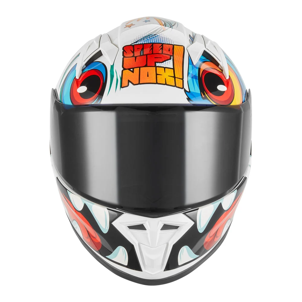 NOX KASK INTEGRALNY (FULL FACE) N731 SCRAPPY KID / JUNIOR (DZIECIĘCY) KOLOR BIAŁY/CZARNY/NIEBIESKI