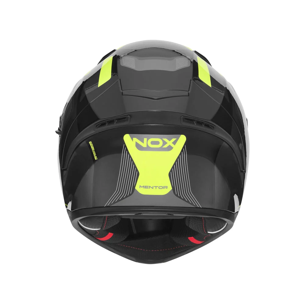 NOX WYPRZEDAŻ KASK INTEGRALNY (FULL FACE) Z BLENDĄ N402 MENTOR KOLOR CZARNY/ŻÓŁTY FLUO