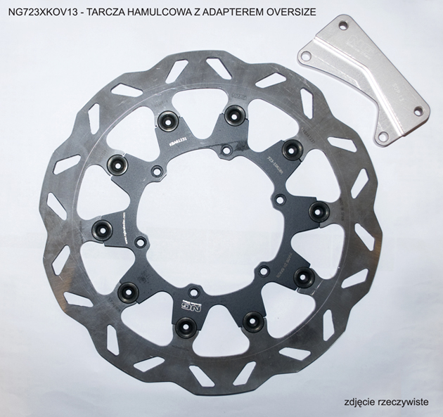 NG TARCZA HAMULCOWA PRZÓD Z ADAPTEREM OVERSIZE (320X118X5) YAMAHA YZ 125 '00-'12,YZF 450 '03-'04, WRF 426/450 '03-'17, SUZUKI RM
