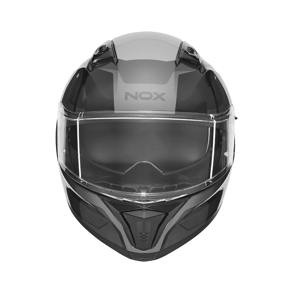 NOX WYPRZEDAŻ KASK INTEGRALNY (FULL FACE) Z BLENDĄ N402 MENTOR KOLOR CZARNY/SZARY