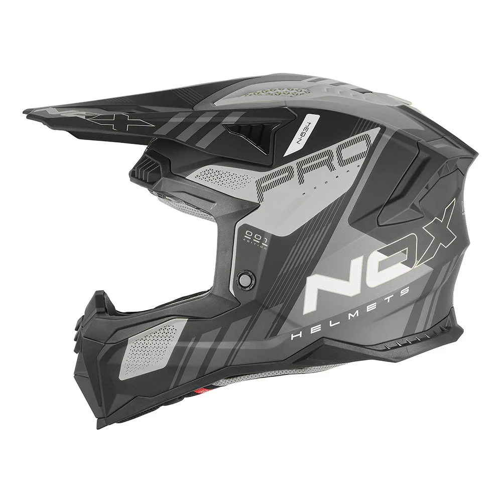 NOX WYPRZEDAŻ WYPRZEDAŻ KASK OFF ROAD / CROSS N634 STORM KOLOR SREBRNY MAT/CZARNY