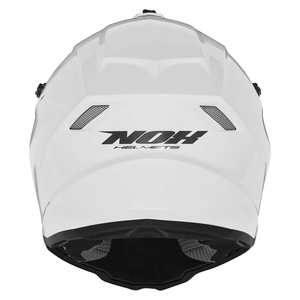 NOX KASK CROSS / OFFROAD N761 SOLID KID / JUNIOR (DZIECIĘCY) KOLOR BIAŁY POŁYSK (ZAPIĘCIE MIKROMETRYCZNE)