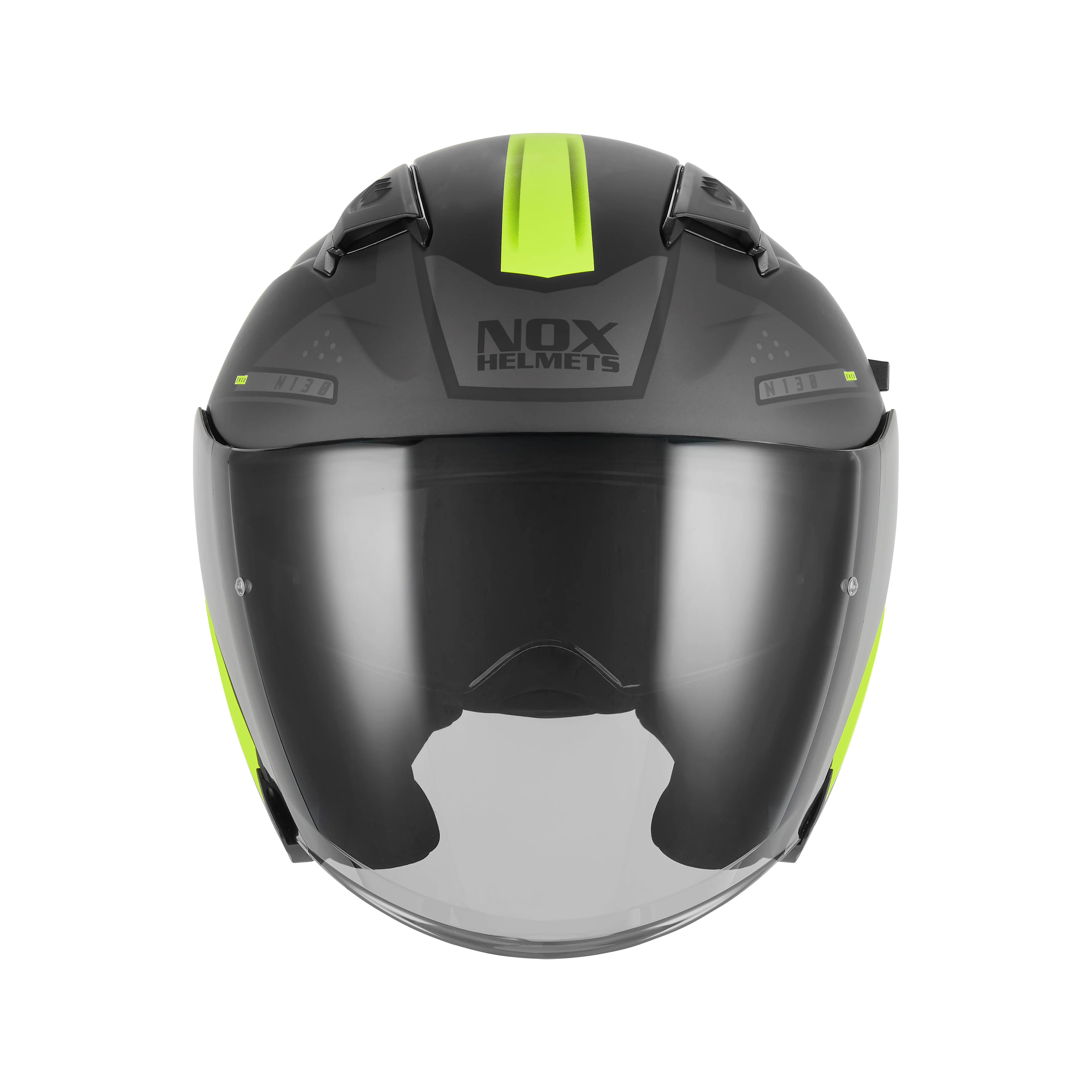NOX WYPRZEDAŻ WYPRZEDAZ KASK OTWARTY JET Z BLENDĄ N130 EKTO KOLOR ŻÓŁTY FLUO/CZARNY MAT