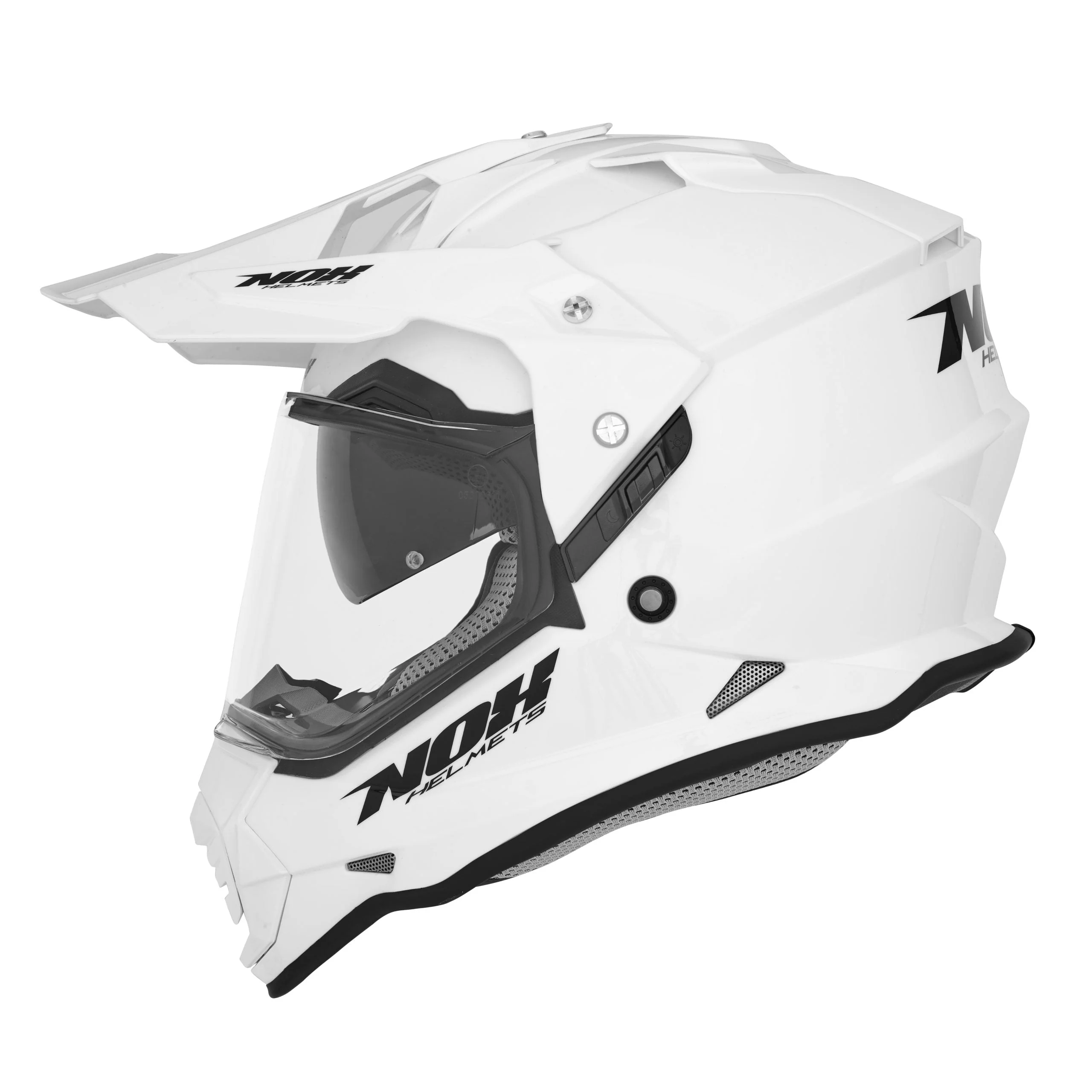 NOX KASK OFFROAD / TRAIL DUOSPORT (DUAL) N312 SOLID Z SZYBKĄ I BLENDĄ KOLOR BIAŁY POŁYSK