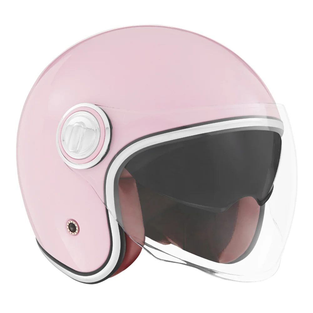 NOX PREMIUM KASK OTWARTY JET HERITAGE SOLID KOLOR RÓŻOWY PASTELOWY