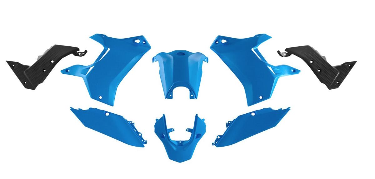 RACETECH (RTECH) KOMPLET PLASTIKÓW (BEZ PRZEDNIEGO BŁOTNIKA) T7 REVOLUTION YAMAHA TENERE 700 '19-'24 KOLOR JASNY NIEBIESKI/CZARN