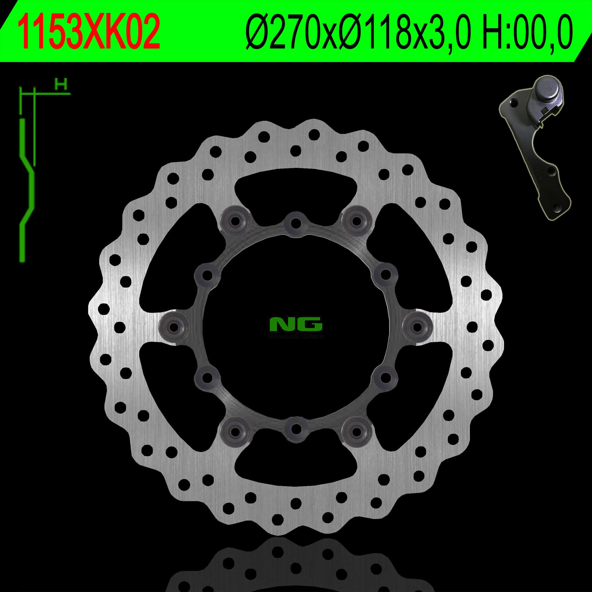 NG TARCZA HAMULCOWA Z ADAPTEREM OVERSIZE (270X118X3)