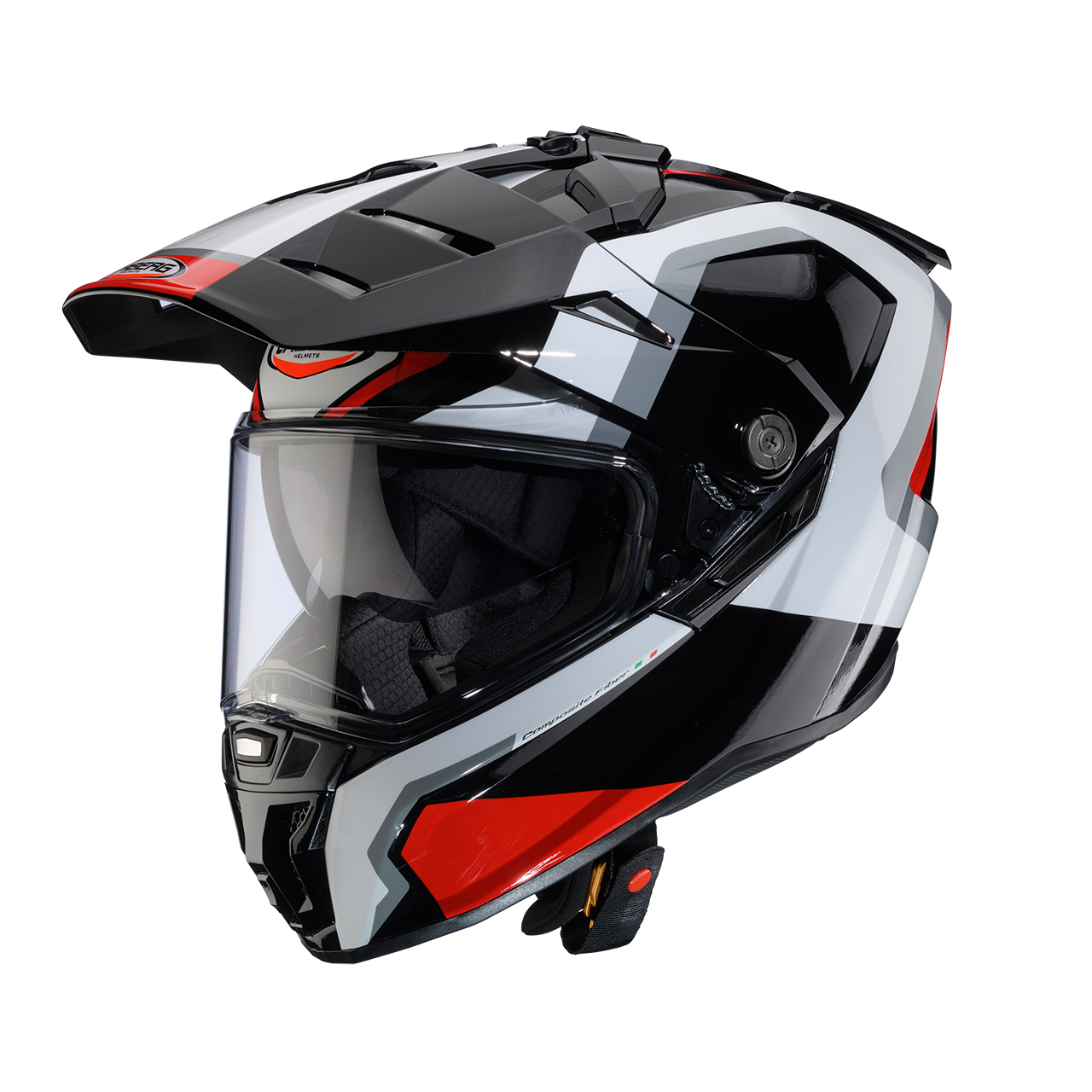 CABERG PROMOCJA KASK OFFROAD / TRAIL / ADVENTURE DUOSPORT (DUAL) TANAMI SCRAM Z SZYBKĄ I BLENDĄ KOLOR CZARNY/CZERWONY/BIAŁY (PIN