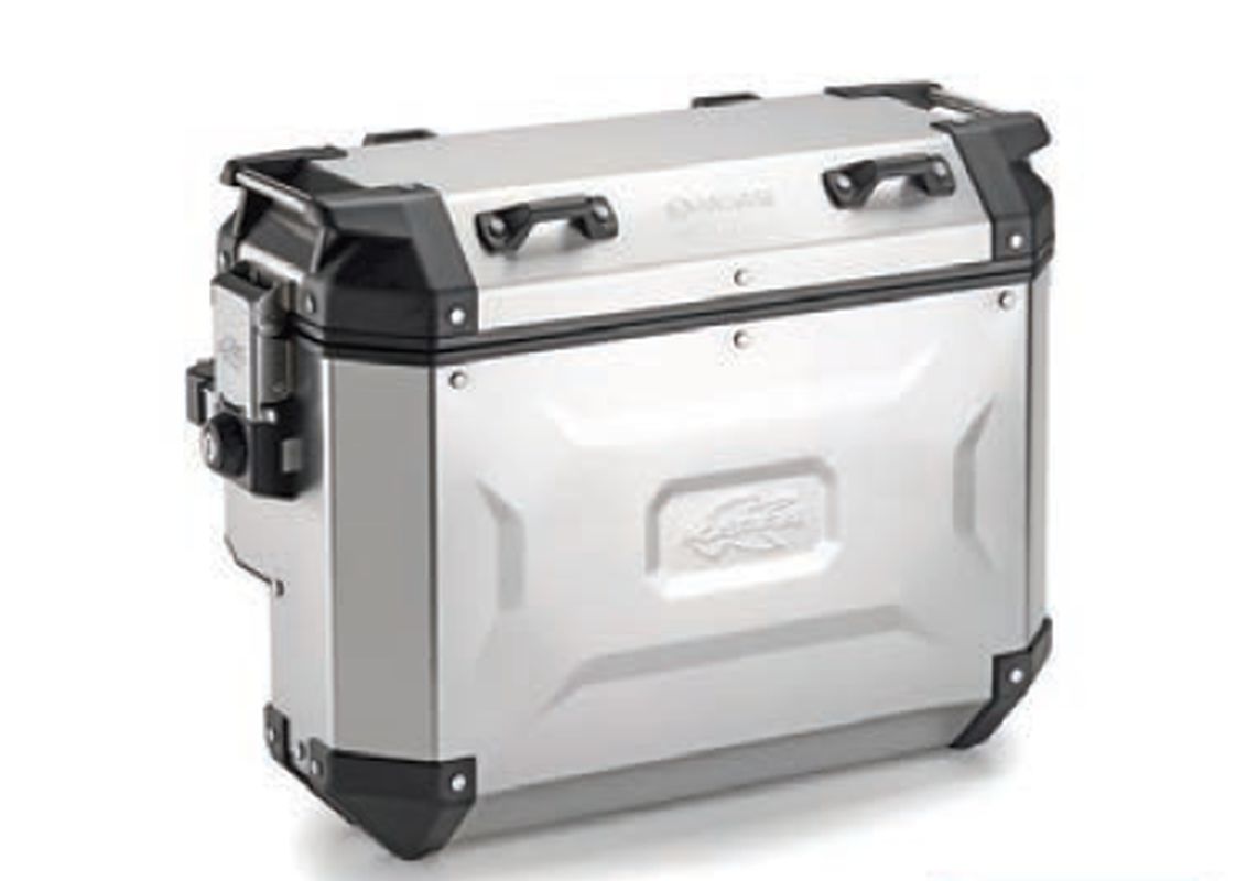 KAPPA KUFER BOCZNY 33L MONOKEY CAM SIDE KVGS33A K'VOYAGER ALUMINIOWY KOLOR SREBRNY - WCIĘTY