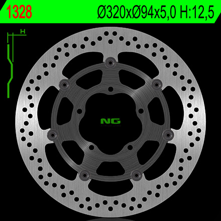 NG TARCZA HAMULCOWA PRZÓD HONDA VFR 1200F / DCT '10-'17 (320X94X5,0) (5X6,5MM) (BEZ ABS) ZASTĄPIONY NG1750G