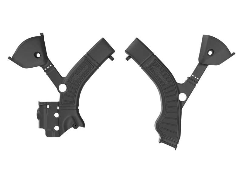 RACETECH (RTECH) OSŁONY RAMY (KOMPLET) BI-MATERIAL SUPER GRIP TRIUMPH TF 250 X / 450 RC '24-'26 KOLOR CZARNY