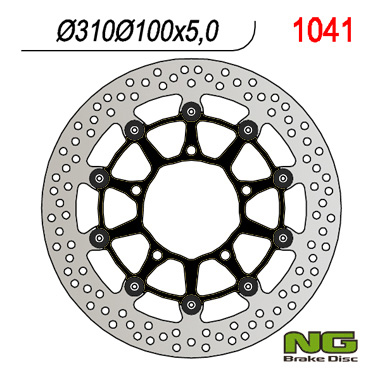 NG TARCZA HAMULCOWA PRZÓD SUZUKI GSXR 600 '06-'07, 750 '06, 1000 '05-'08, VZR 1800 '06-'13, VLZ 1800 '17 (310X100X5,0MM) (5X10,5