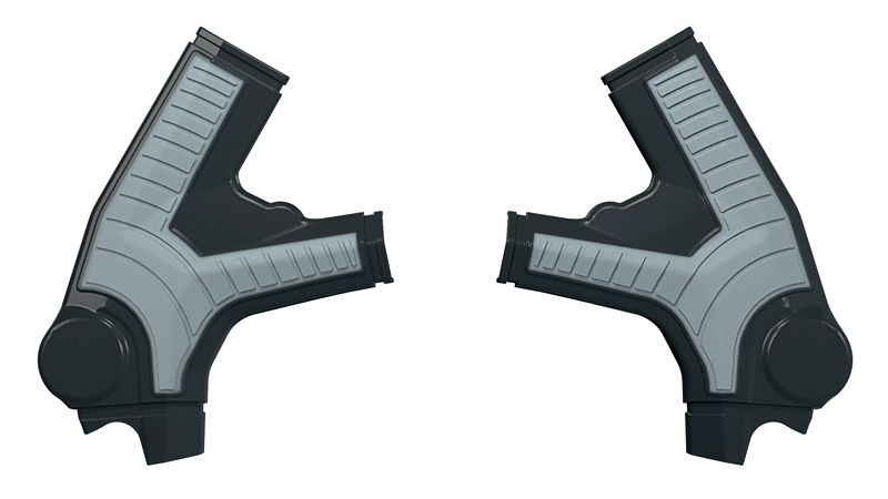 RACETECH (RTECH) OSŁONY RAMY (KOMPLET) BI-MATERIAL SUPER GRIP SURRON ULTRA BEE '23-'26 KOLOR CZARNY / SZARY