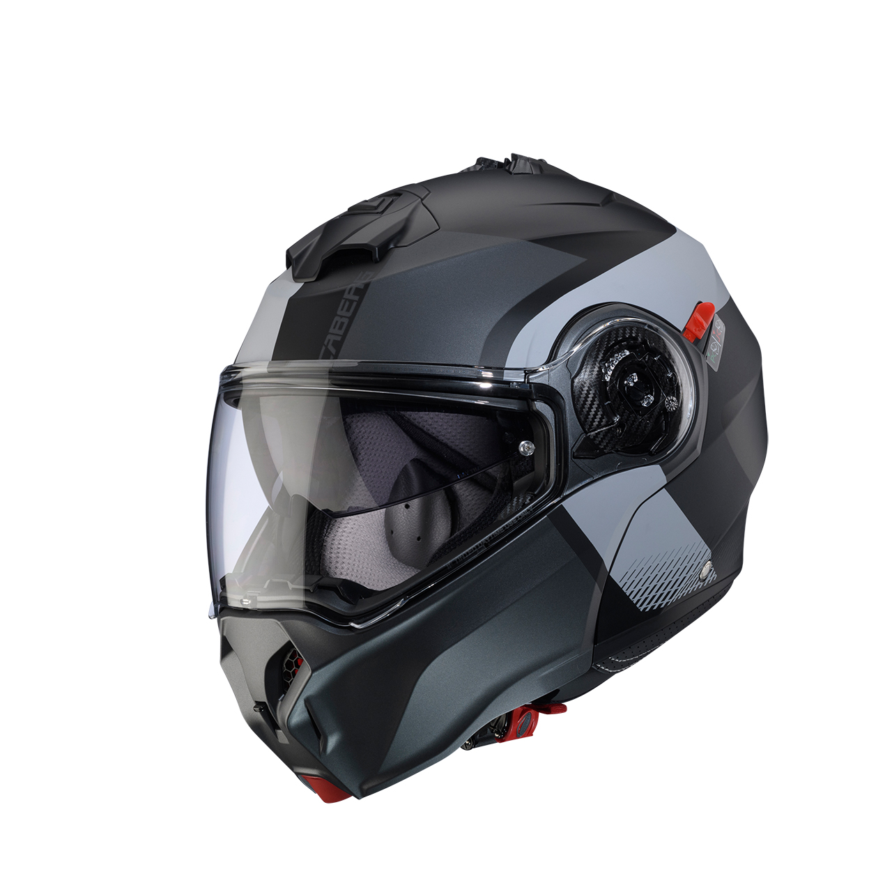 CABERG KASK SZCZĘKOWY FLIP-UP MODEL DUKE EVO INDY KOLOR SZARY/CZARNY MAT (PINLOCK W ZESTAWIE)