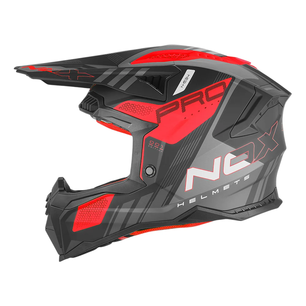 NOX WYPRZEDAŻ KASK OFF ROAD / CROSS N634 STORM KOLOR CZARNY MAT/CZERWONY