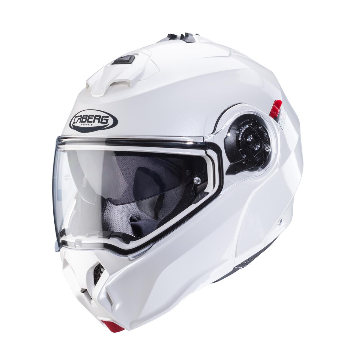 CABERG KASK SZCZĘKOWY FLIP-UP MODEL DUKE EVO SOLID KOLOR BIAŁY POŁYSK (PINLOCK W ZESTAWIE)