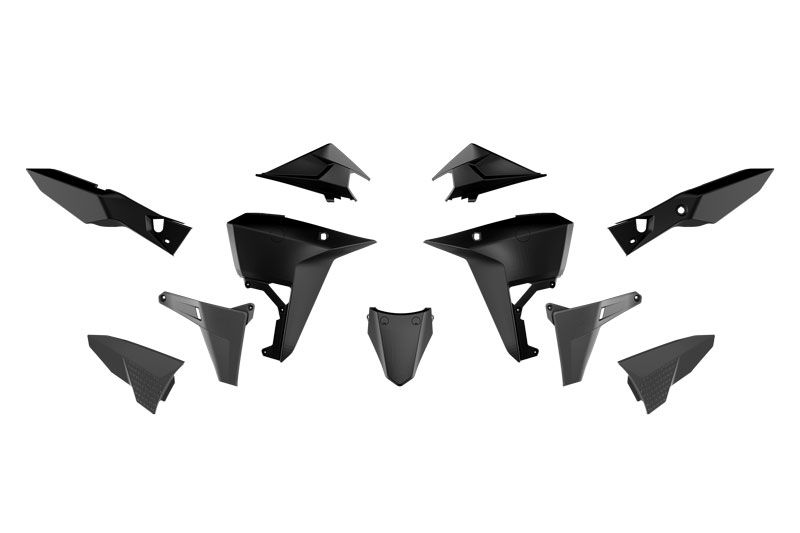 RACETECH (RTECH) KOMPLET PLASTIKÓW (REVOLUTION) (BEZ PRZEDNIEGO BŁOTNIKA) KOVE X PRO / RALLY 800 '24-'26 KOLOR CZARNY