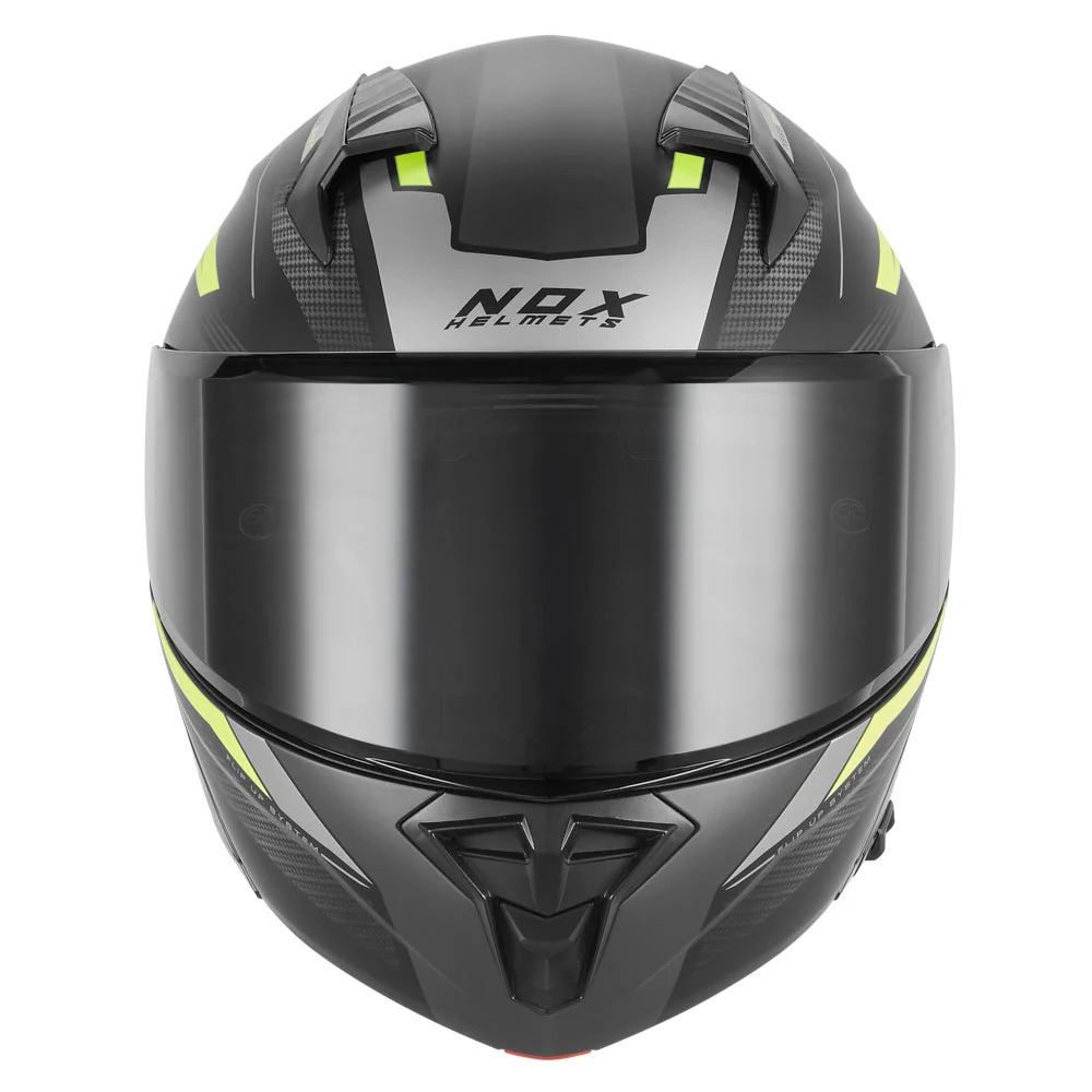 NOX WYPRZEDAŻ KASK SZCZĘKOWY (FLIP-UP) Z BLENDĄ N968 SHIFT KOLOR CZARNY MAT/ŻÓŁTY FLUO