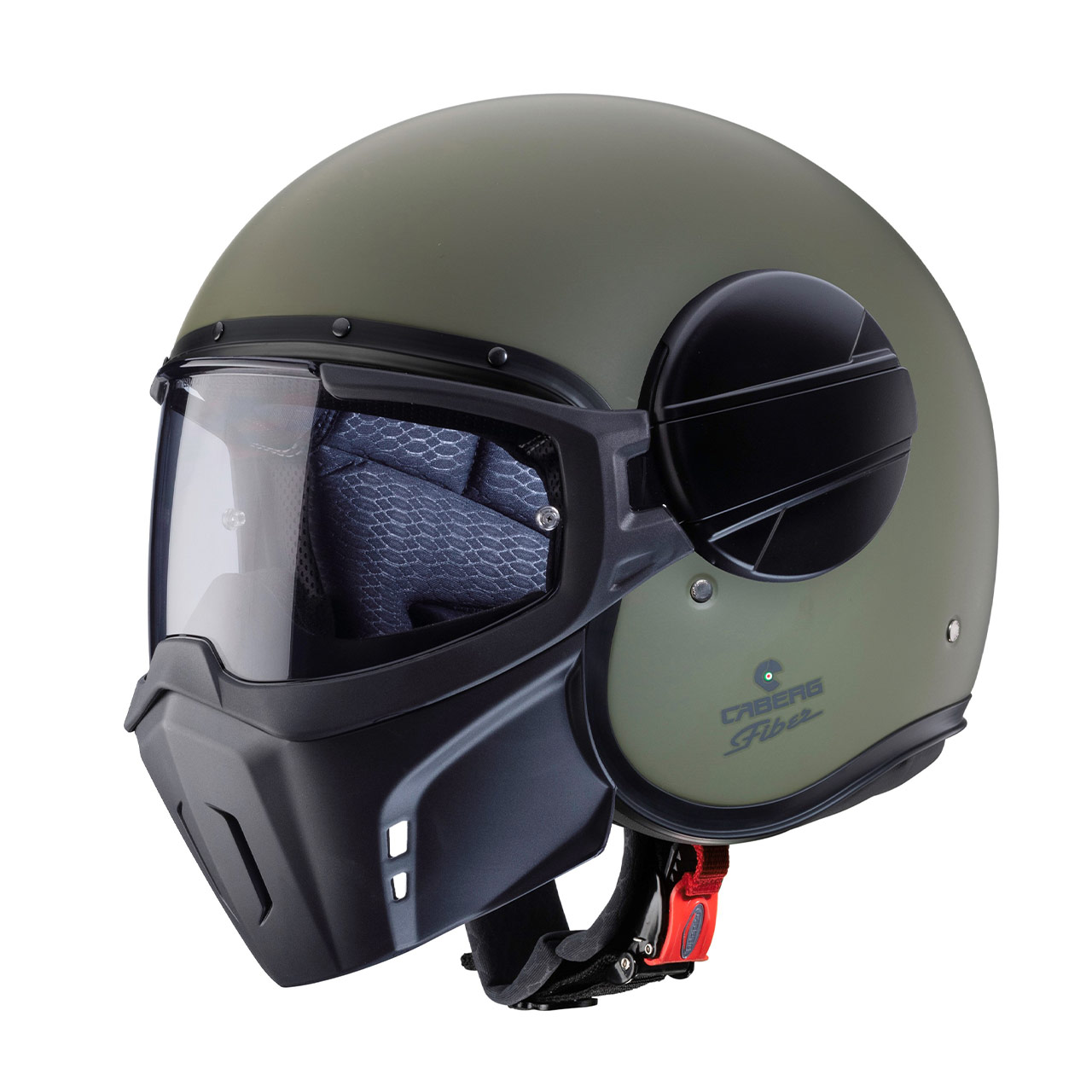 CABERG KASK OTWARTY JET MODEL GHOST X SOLID KOLOR ZIELONY MAT (MILITARY GREEN)