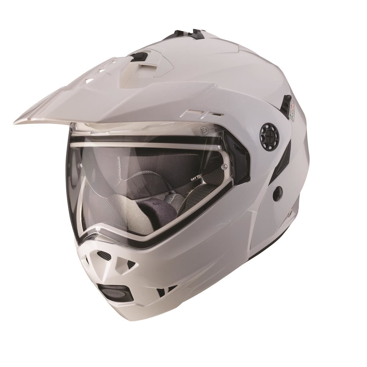 CABERG WYPRZEDAŻ KASK SZCZĘKOWY FLIP-UP ENDURO MODEL TOURMAX (PINLOCK) KOLOR BIAŁY METALIK (5/5 GWIAZDEK W TESTACH SHAR (PINLOCK