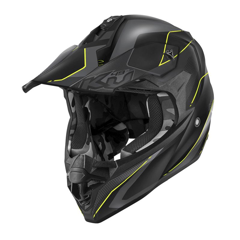 KAPPA KASK KV49 EVO CHASER CROSS KOLOR CZARNY SZARY ŻÓŁTY FLUO MATT ( HOMOLOGACJA ECE 22R06 )